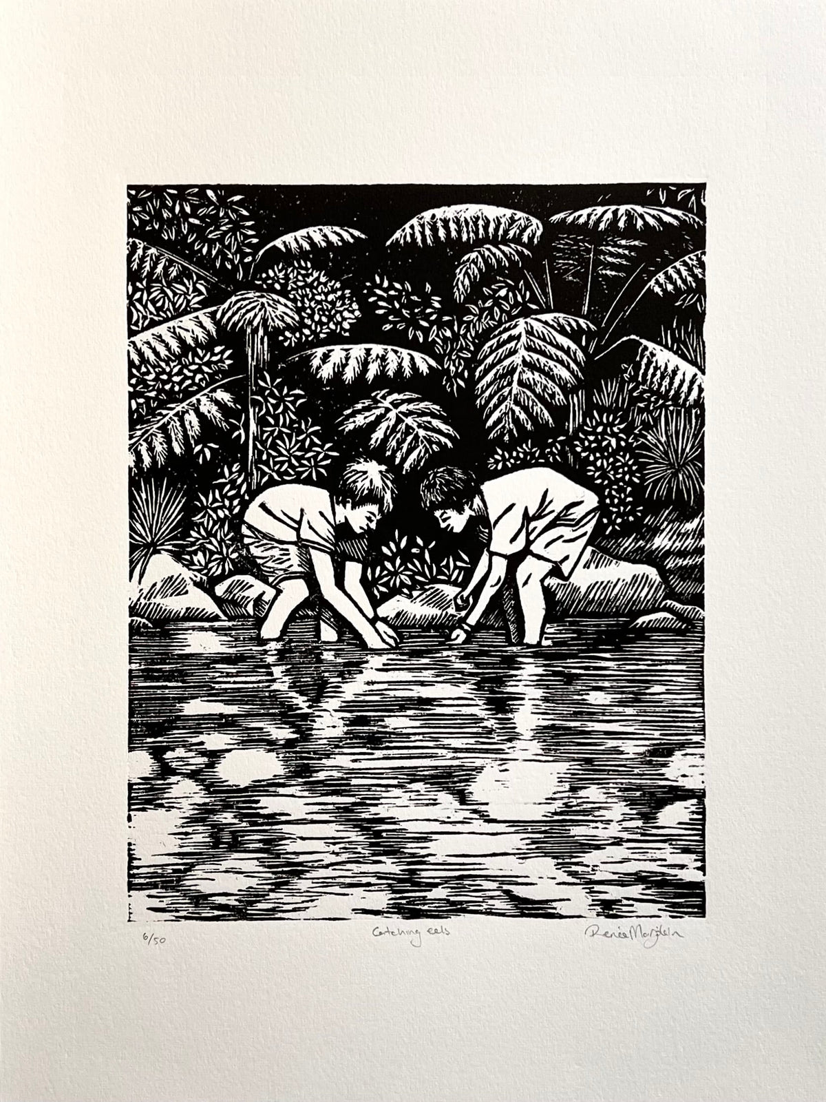 Catching Eels - Black and White