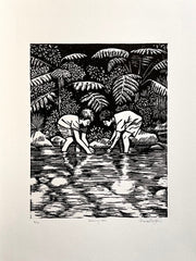 Catching Eels - Black and White